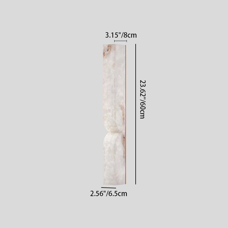 Traditional French Rectangle Copper Marble LED Wall Sconce for Hallway Lighting
