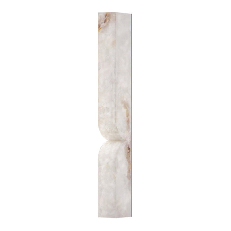 Traditional French Rectangle Copper Marble LED Wall Sconce for Hallway Lighting
