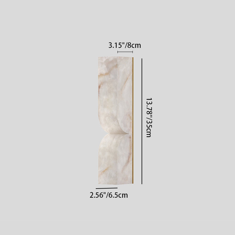 Traditional French Rectangle Copper Marble LED Wall Sconce for Hallway Lighting