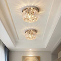 Modern Luxury Stainless Steel Crystal Semi-Flush Mount Ceiling Light