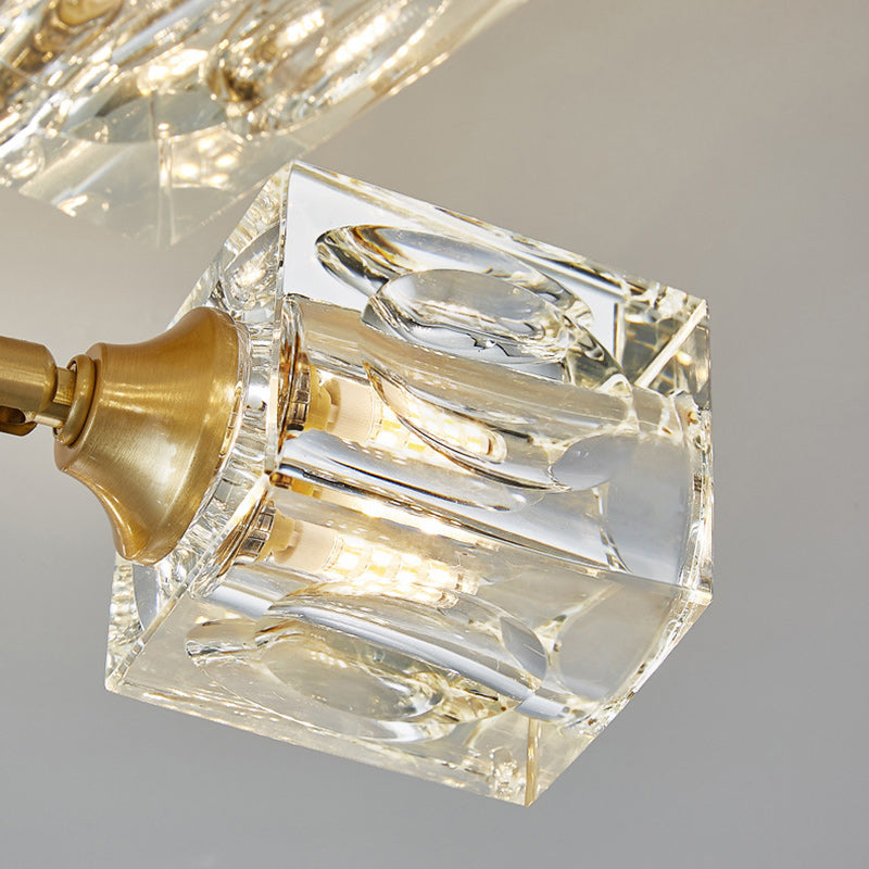 Modern Luxury Iron Crystal Semi-Flush Mount Ceiling Light for Bedroom - 3/4/5/6 Lights