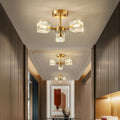 Modern Luxury Iron Crystal Semi-Flush Mount Ceiling Light for Bedroom - 3/4/5/6 Lights