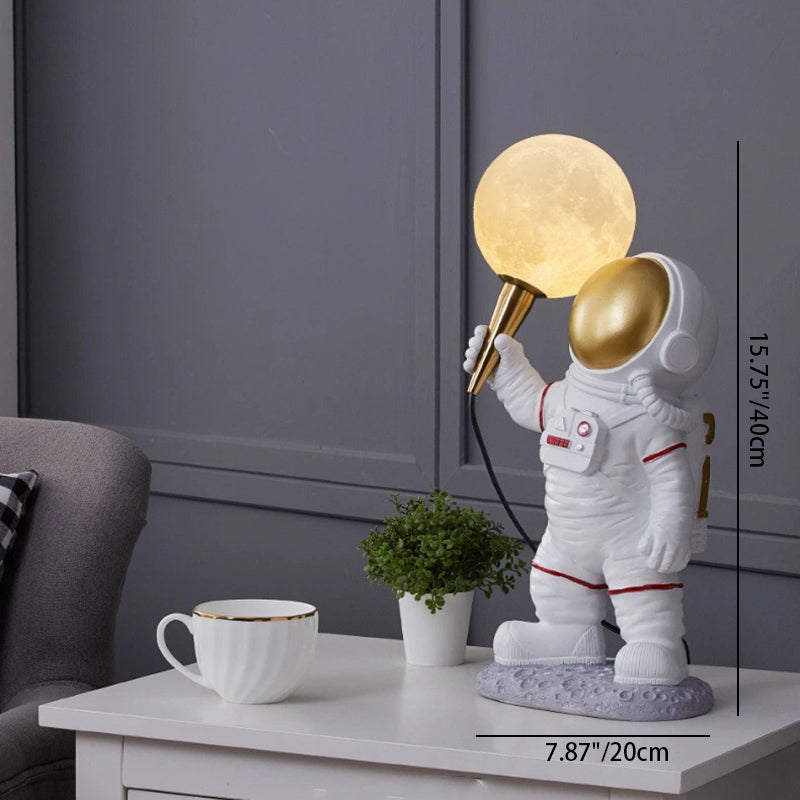 Creative Kids Astronaut Lamp - 1-Light Cartoon Resin Table Lamp for Bedroom