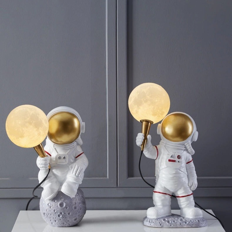 Creative Kids Table Lamp - 1-Light Cartoon Astronaut Resin Lamp for Bedroom Night Light, Childrens Room Décor, Space Theme Lighting, Cute Astronaut Design, Toddler Bedroom Accessory, Kids Room Decoration, Fun Kids Lighting Idea