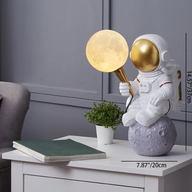 Creative Kids Astronaut Lamp - 1-Light Cartoon Resin Table Lamp for Bedroom