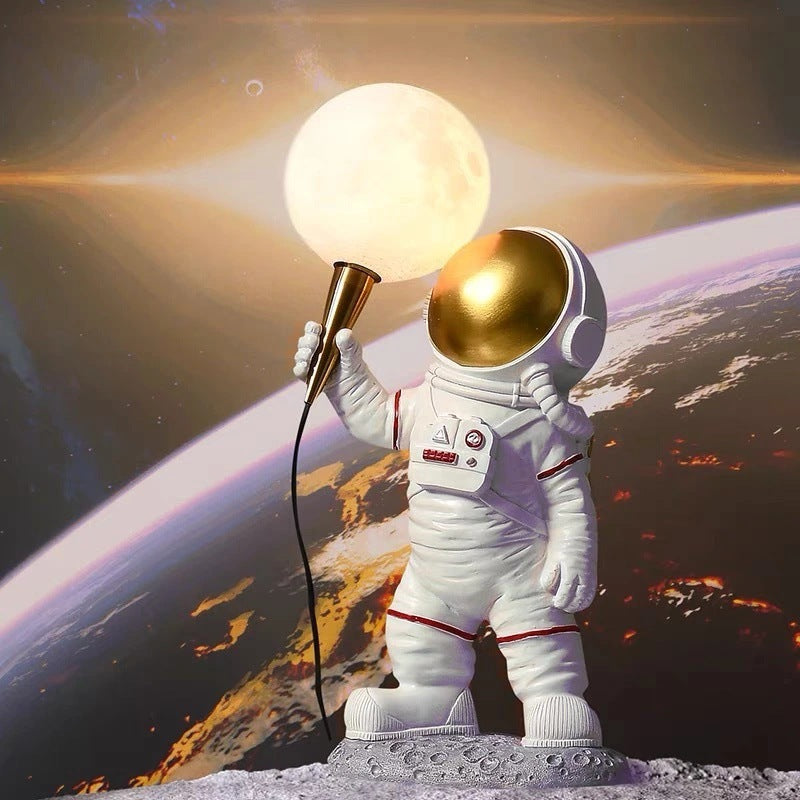 Creative Kids Table Lamp - 1-Light Cartoon Astronaut Resin Lamp for Bedroom Night Light, Childrens Room Décor, Space Theme Lighting, Cute Astronaut Design, Toddler Bedroom Accessory, Kids Room Decoration, Fun Kids Lighting Idea