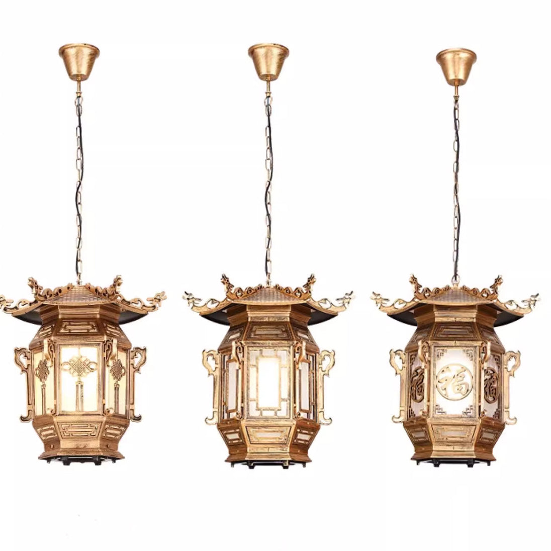 Traditional Chinese Lantern Pendant Light - Aluminum PVC 1-Light for Outdoor Patio