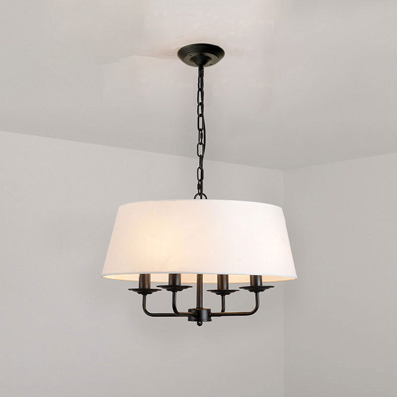 Rustic Cylinder Iron 4-Light Chandelier for Living Room