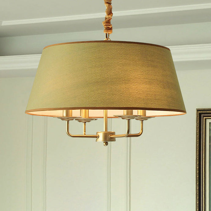 Rustic Cylinder Iron 4-Light Chandelier for Living Room