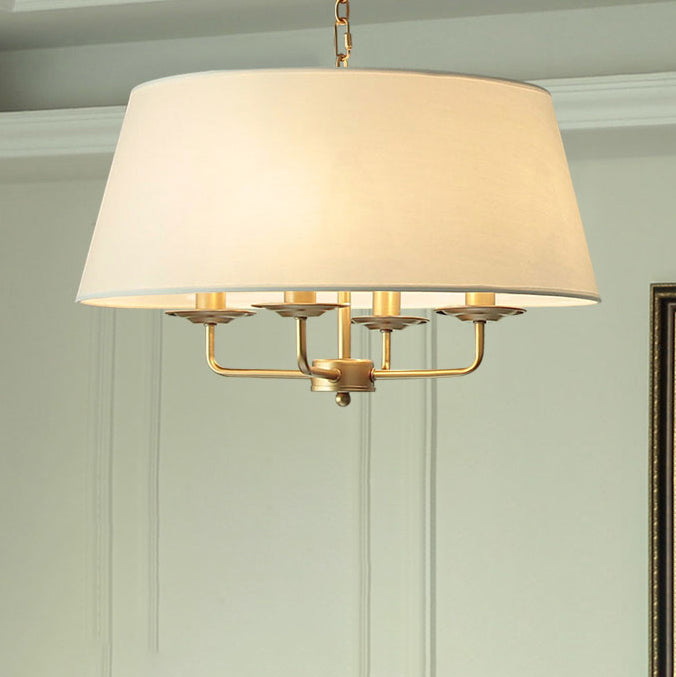 Rustic Cylinder Iron 4-Light Chandelier for Living Room