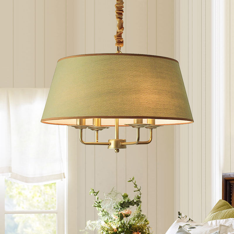 Rustic Cylinder Iron 4-Light Chandelier for Living Room