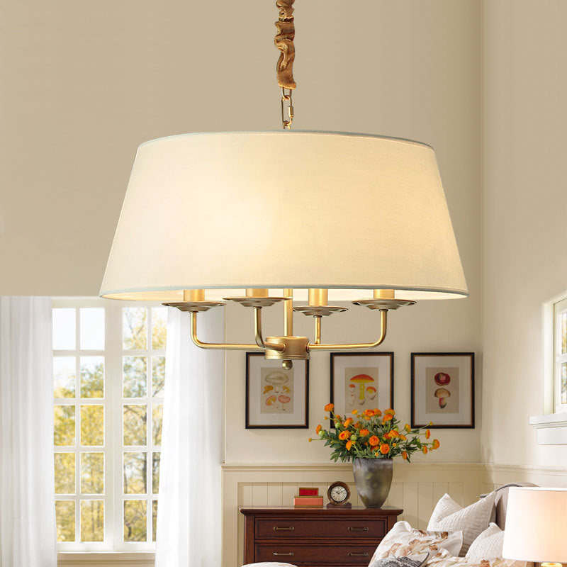 Rustic Cylinder Iron 4-Light Chandelier for Living Room