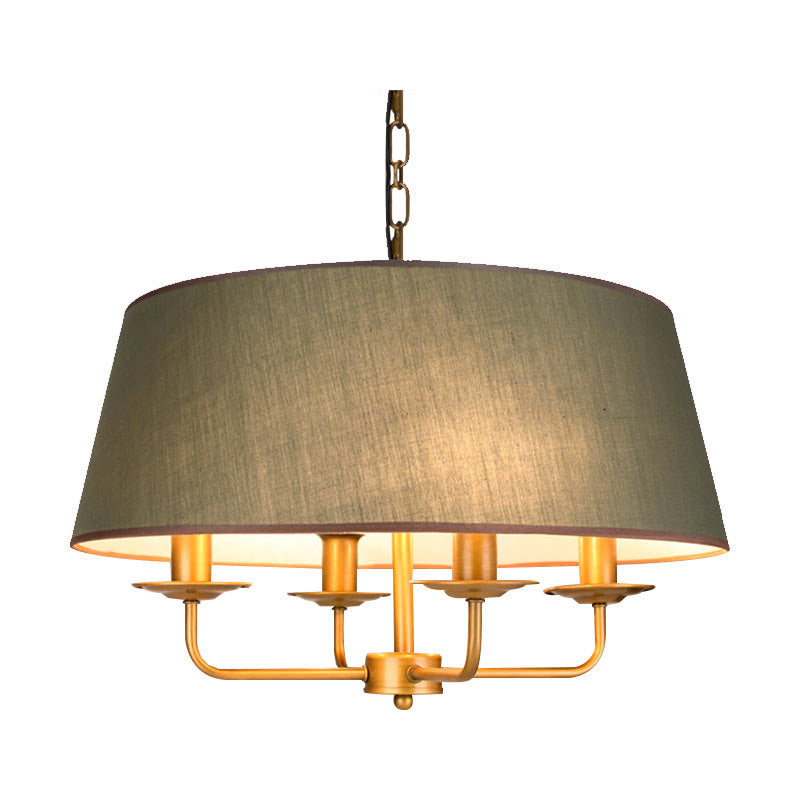 Rustic Cylinder Iron 4-Light Chandelier for Living Room