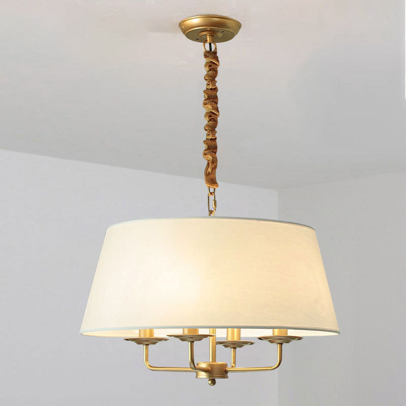 Rustic Cylinder Iron 4-Light Chandelier for Living Room