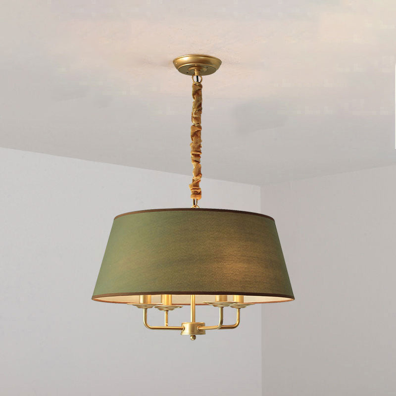 Rustic Cylinder Iron 4-Light Chandelier for Living Room
