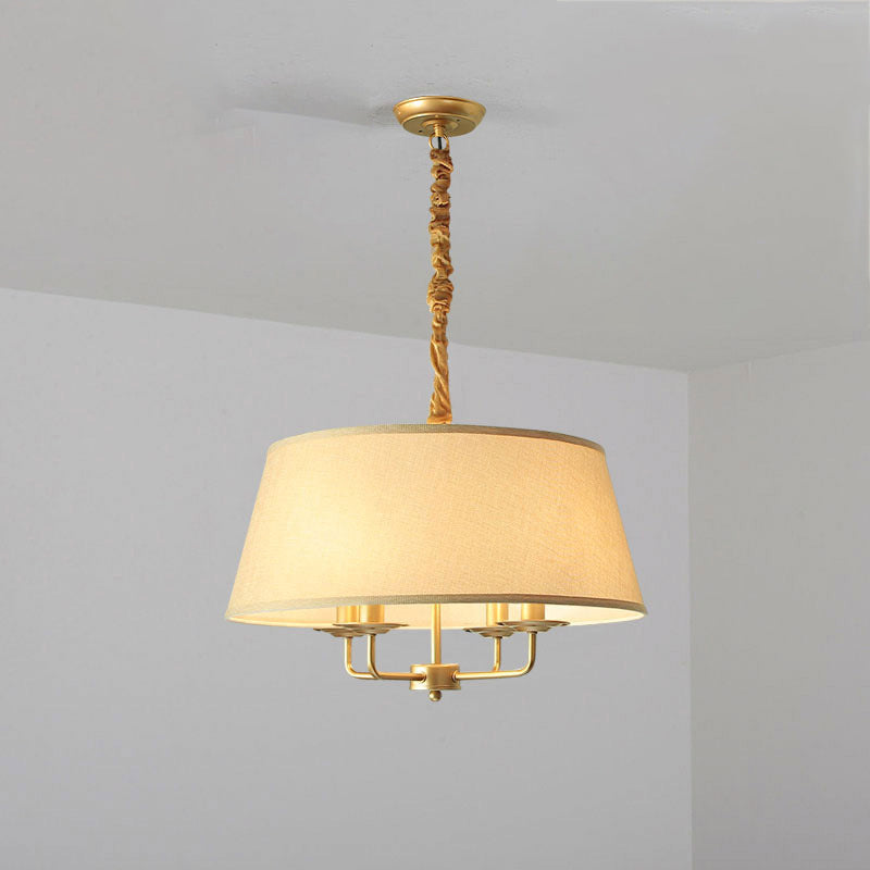 Rustic Cylinder Iron 4-Light Chandelier for Living Room