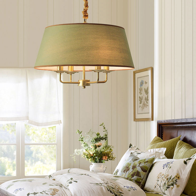 Rustic Cylinder Iron 4-Light Chandelier for Living Room