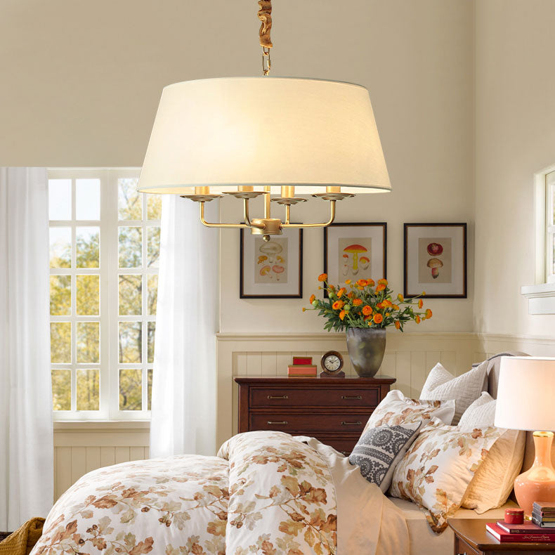 Rustic Cylinder Iron 4-Light Chandelier for Living Room