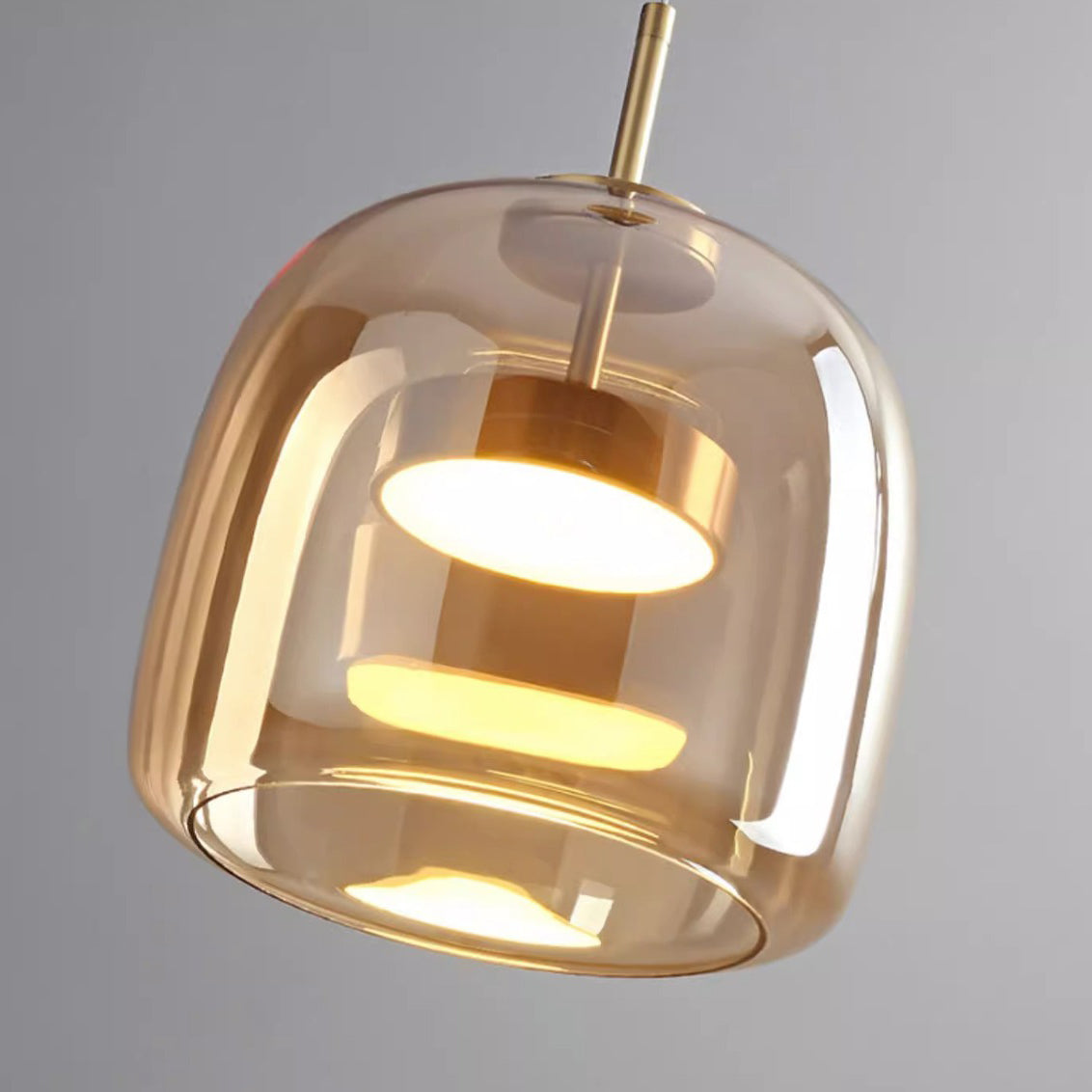 Contemporary Scandinavian Copper Cylinder LED Pendant Light for Living Room