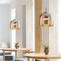 Contemporary Scandinavian Copper Cylinder LED Pendant Light for Living Room