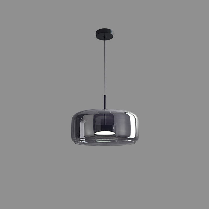 Contemporary Scandinavian Copper Cylinder LED Pendant Light for Living Room