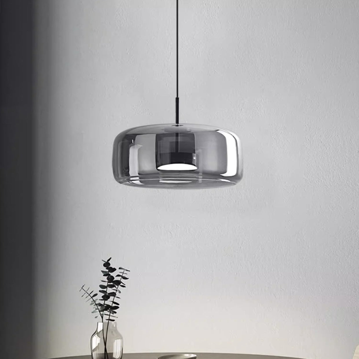 Contemporary Scandinavian Copper Cylinder LED Pendant Light for Living Room