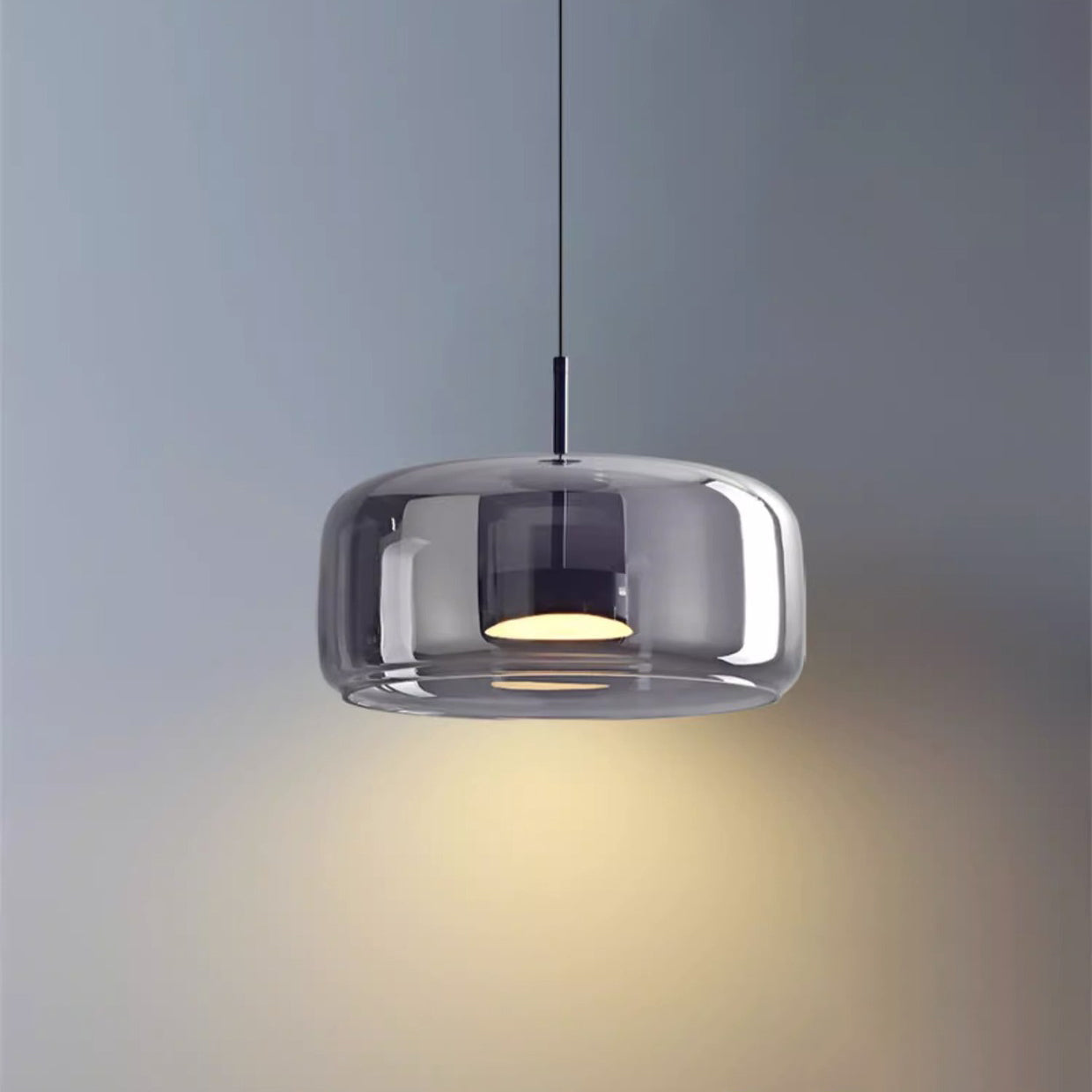 Contemporary Scandinavian Copper Cylinder LED Pendant Light for Living Room
