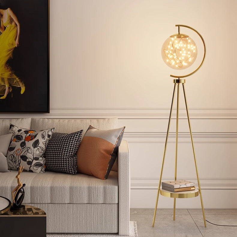 Contemporary Spherical Glass Metal LED Floor Lamp for Living Room 

Elevate your living space with this modern spherical glass and metal LED standing floor lamp. Perfect for adding a stylish touch, this lamp combines contemporary design with energy-effici