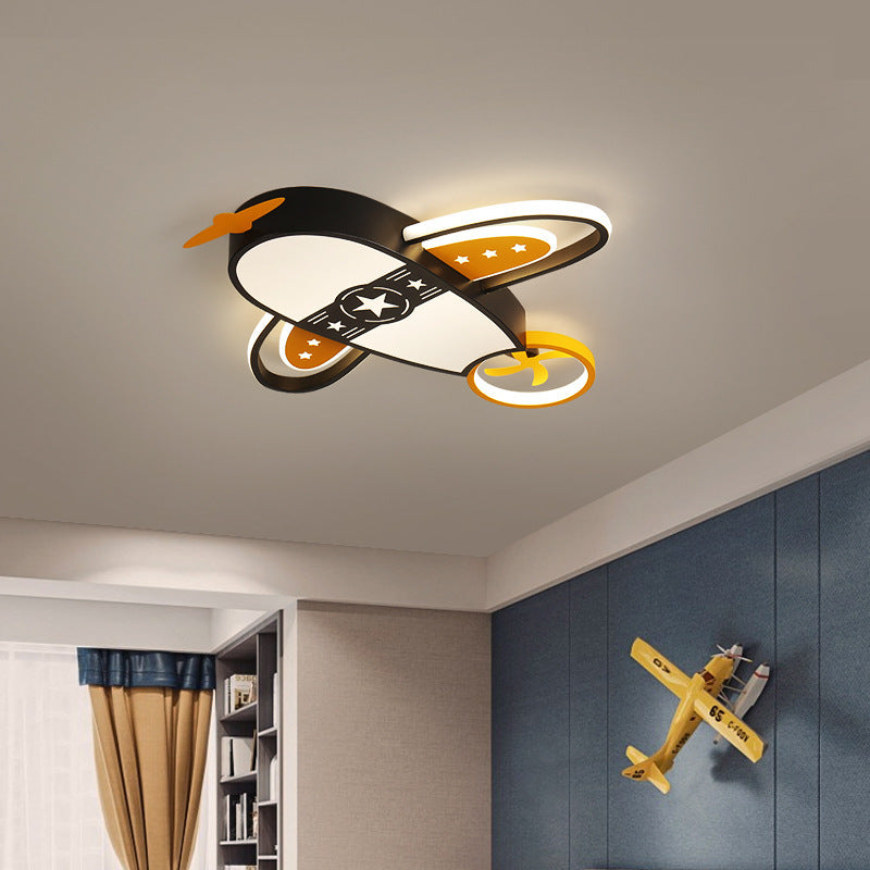 Modern Eclectic Kids Airplane Acrylic LED Flush Mount Ceiling Light for Bedroom, Unique Children's Lighting, Airplane Decor, LED Ceiling Fixture, Nursery Ceiling Light, Kids Room Illumination, Playful Airplane Light, Fun Kids Lighting, Colorful LED Light