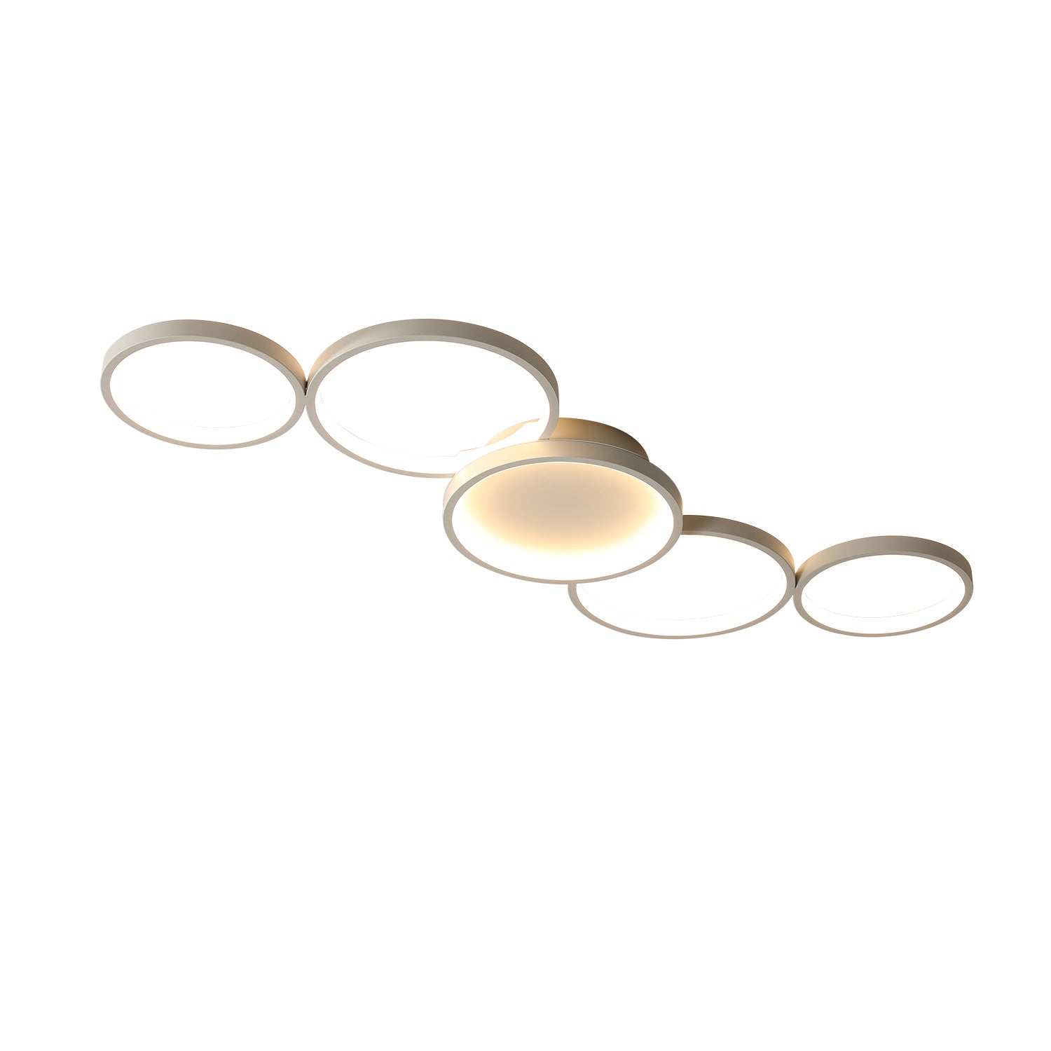 Modern Minimalist LED Semi-Flush Mount Ceiling Light - Circle Design, Iron & Acrylic for Living Room