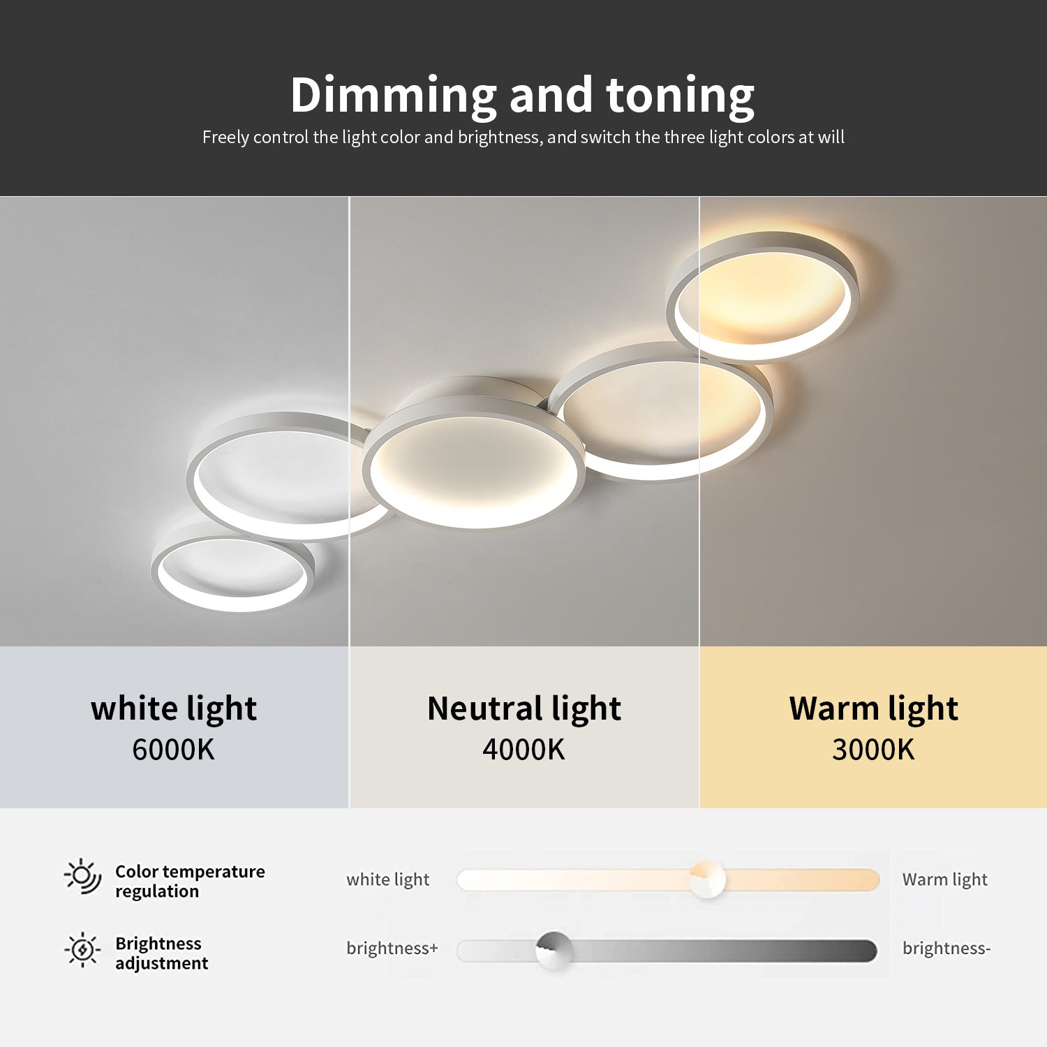Modern Minimalist LED Semi-Flush Mount Ceiling Light - Circle Design, Iron & Acrylic for Living Room