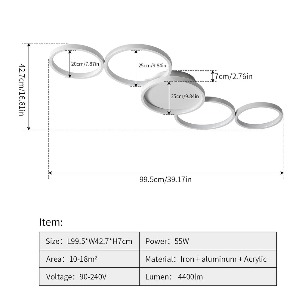 Modern Minimalist LED Semi-Flush Mount Ceiling Light - Circle Design, Iron & Acrylic for Living Room