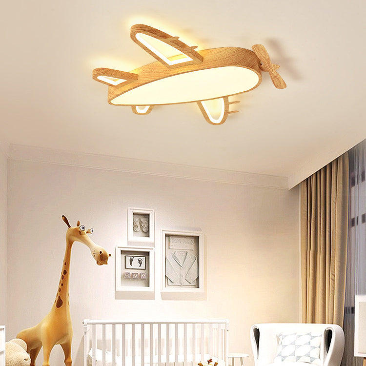 Modern Eclectic Kids Cartoon Airplane Iron Acrylic LED Flush Mount Ceiling Light for Bedroom, Childrens Lighting Fixture, Unique Nursery Decor, Colorful Kids Room Lighting, Airplane Theme Ceiling Light, Cute LED Light for Boys and Girls, Playful Bedroom I