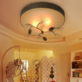 Traditional Farmhouse Pine Cone Flush Mount Ceiling Light Fixture for Living Room - 2/3 Light Metal & Glass