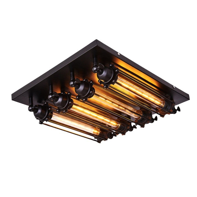 Contemporary Industrial 4-Light Semi-Flush Mount Ceiling Light for Bedroom  

Illuminate your bedroom with this Contemporary Industrial Square Iron Glass semi-flush mount ceiling light. Featuring a stylish design with four lights, this fixture combines mo