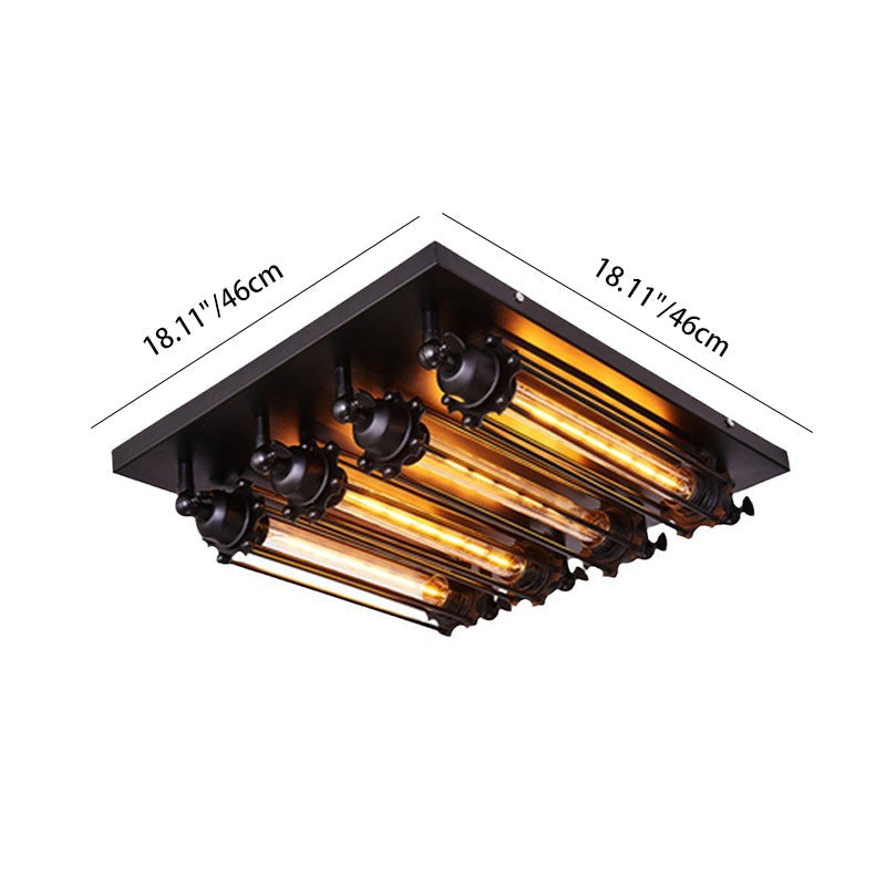Contemporary Industrial 4-Light Semi-Flush Mount Ceiling Light for Bedroom  

Illuminate your bedroom with this Contemporary Industrial Square Iron Glass semi-flush mount ceiling light. Featuring a stylish design with four lights, this fixture combines mo