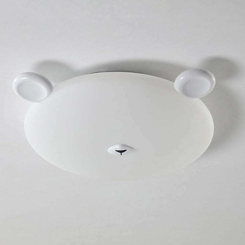 Modern Minimalist Cute Bear Iron Resin PE LED Flush Mount Ceiling Light for Kids Room, Bedroom, Nursery Lighting, Adorable Bear Design, Contemporary Kids Decor, Eco-Friendly Home Lighting, Soft Ambient Light Fixture, Playful Bedroom Illumination, Stylish
