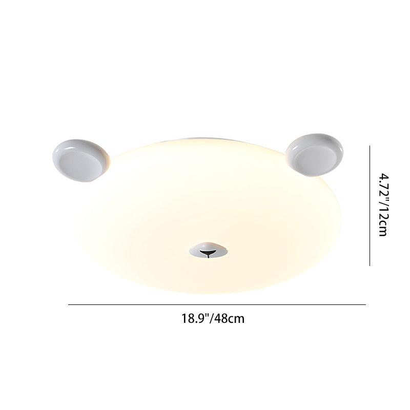 Modern Minimalist Cute Bear Iron Resin PE LED Flush Mount Ceiling Light for Kids Room, Bedroom, Nursery Lighting, Adorable Bear Design, Contemporary Kids Decor, Eco-Friendly Home Lighting, Soft Ambient Light Fixture, Playful Bedroom Illumination, Stylish