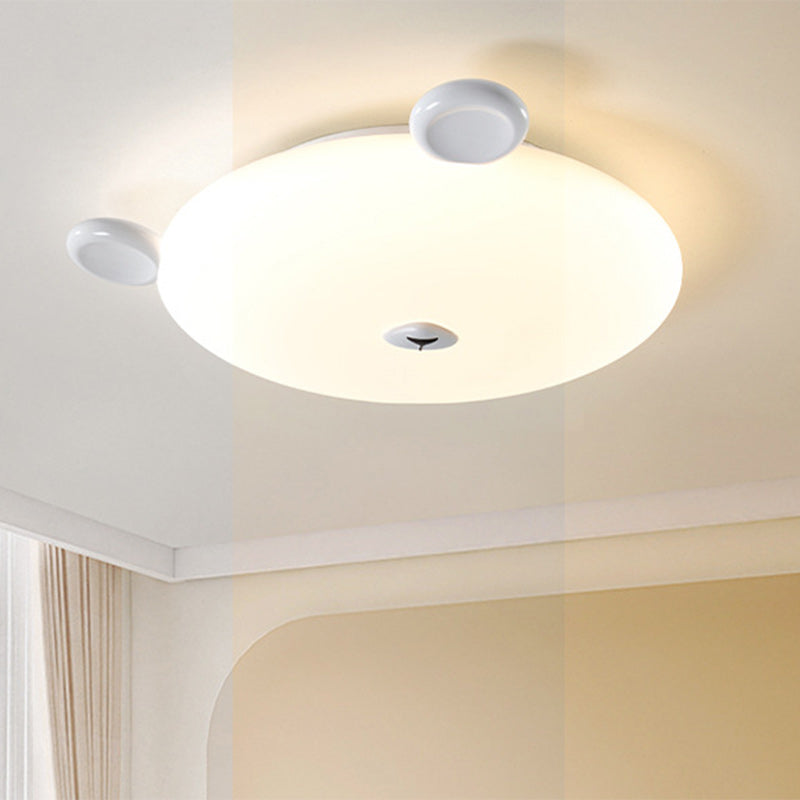 Modern Minimalist Cute Bear Iron Resin PE LED Flush Mount Ceiling Light for Kids Room, Bedroom, Nursery Lighting, Adorable Bear Design, Contemporary Kids Decor, Eco-Friendly Home Lighting, Soft Ambient Light Fixture, Playful Bedroom Illumination, Stylish