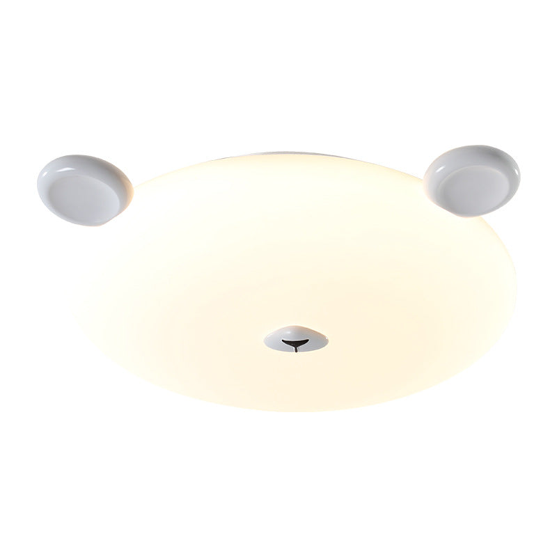 Modern Minimalist Cute Bear Iron Resin PE LED Flush Mount Ceiling Light for Kids Room, Bedroom, Nursery Lighting, Adorable Bear Design, Contemporary Kids Decor, Eco-Friendly Home Lighting, Soft Ambient Light Fixture, Playful Bedroom Illumination, Stylish