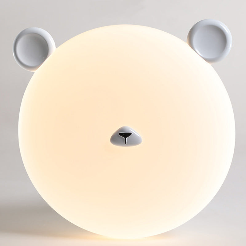 Modern Minimalist Cute Bear Iron Resin PE LED Flush Mount Ceiling Light for Kids Room, Bedroom, Nursery Lighting, Adorable Bear Design, Contemporary Kids Decor, Eco-Friendly Home Lighting, Soft Ambient Light Fixture, Playful Bedroom Illumination, Stylish