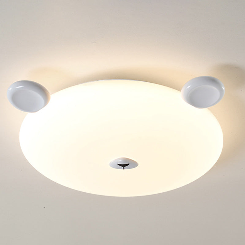 Modern Minimalist Cute Bear Iron Resin PE LED Flush Mount Ceiling Light for Kids Room, Bedroom, Nursery Lighting, Adorable Bear Design, Contemporary Kids Decor, Eco-Friendly Home Lighting, Soft Ambient Light Fixture, Playful Bedroom Illumination, Stylish