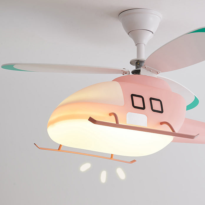 Modern Minimalist Kids Cartoon Airplane Semi-Flush Mount Ceiling Fan Light, Iron Acrylic Design for Children's Room, Airplane Ceiling Light Fixture, Kids Room Decor, Playroom Lighting, Stylish Ceiling Fan Light, Fun Airplane Theme, Energy-Efficient Kids C