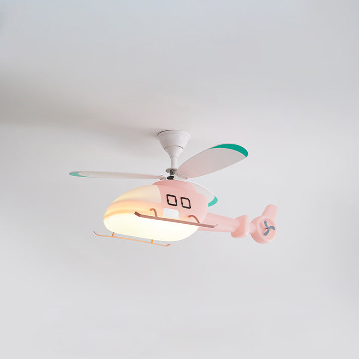 Modern Minimalist Kids Cartoon Airplane Semi-Flush Mount Ceiling Fan Light, Iron Acrylic Design for Children's Room, Airplane Ceiling Light Fixture, Kids Room Decor, Playroom Lighting, Stylish Ceiling Fan Light, Fun Airplane Theme, Energy-Efficient Kids C