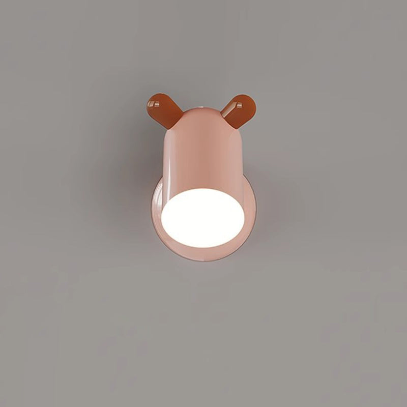 Modern Minimalist Kids Wall Lamp Cute Cylinder Shade Iron Acrylic LED Sconce for Bedroom Lighting Decor Stylish Children's Room Fixtures Night Light Ideas