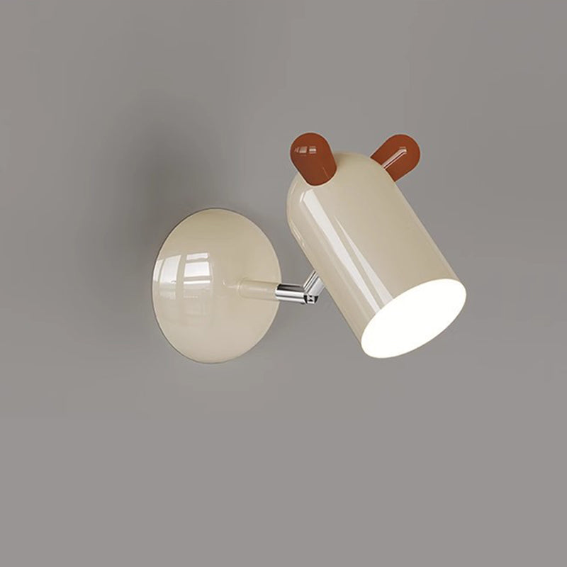 Modern Minimalist Kids Wall Lamp Cute Cylinder Shade Iron Acrylic LED Sconce for Bedroom Lighting Decor Stylish Children's Room Fixtures Night Light Ideas