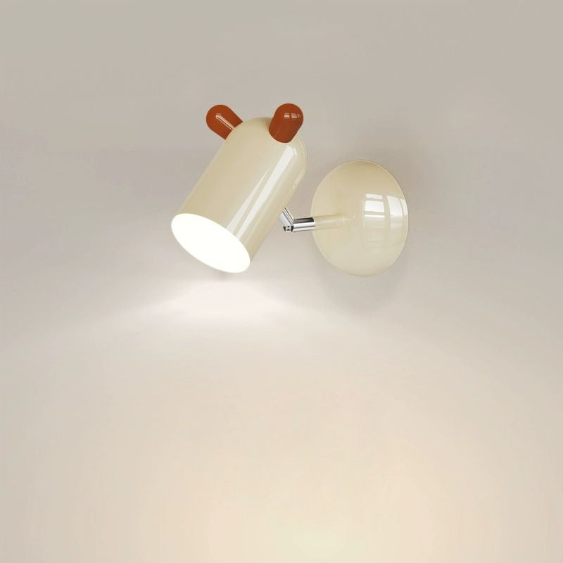 Modern Minimalist Kids Wall Lamp Cute Cylinder Shade Iron Acrylic LED Sconce for Bedroom Lighting Decor Stylish Children's Room Fixtures Night Light Ideas