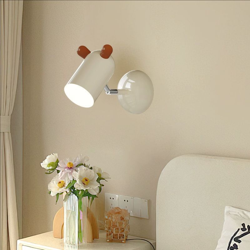 Modern Minimalist Kids Wall Lamp Cute Cylinder Shade Iron Acrylic LED Sconce for Bedroom Lighting Decor Stylish Children's Room Fixtures Night Light Ideas