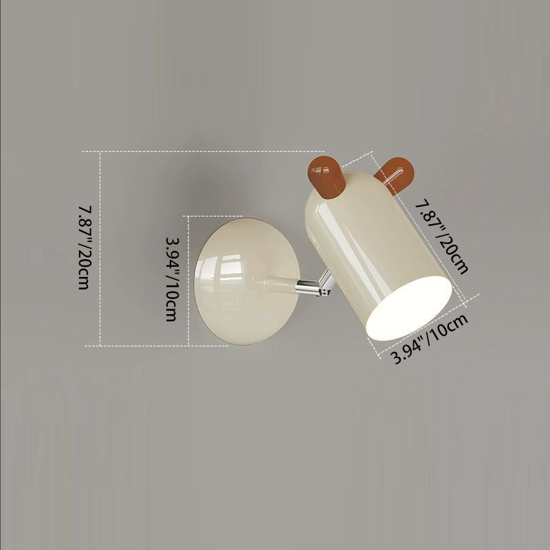 Modern Minimalist Kids Wall Lamp Cute Cylinder Shade Iron Acrylic LED Sconce for Bedroom Lighting Decor Stylish Children's Room Fixtures Night Light Ideas