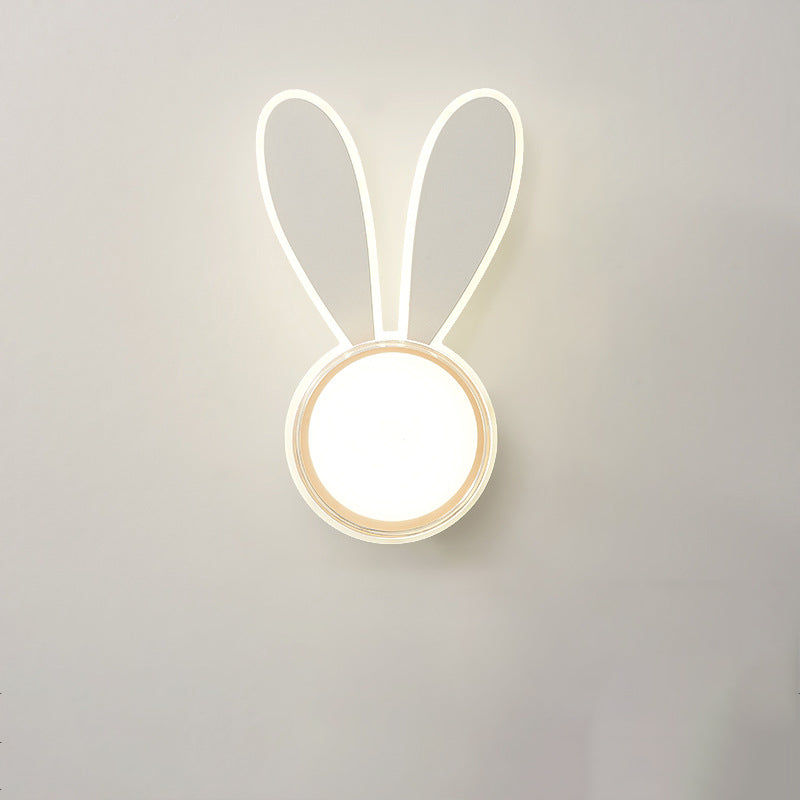 Modern Minimalist Kids Wall Sconce Lamp, Iron Acrylic Rabbit Dolphin LED Light, Bedroom Decor, Nursery Lighting, Children's Room Wall Fixture, Stylish Illumination for Kids Spaces, Eco-Friendly Energy Efficient, Cute Animal Design for Playroom Decor